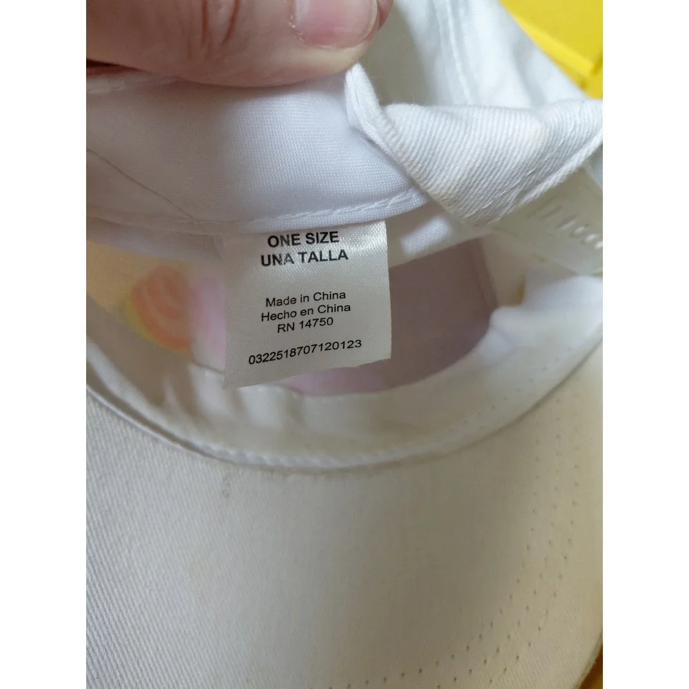 Womens White Baseball Cap Love‎ Rainbow Embroidered Adjustable Strap One Size